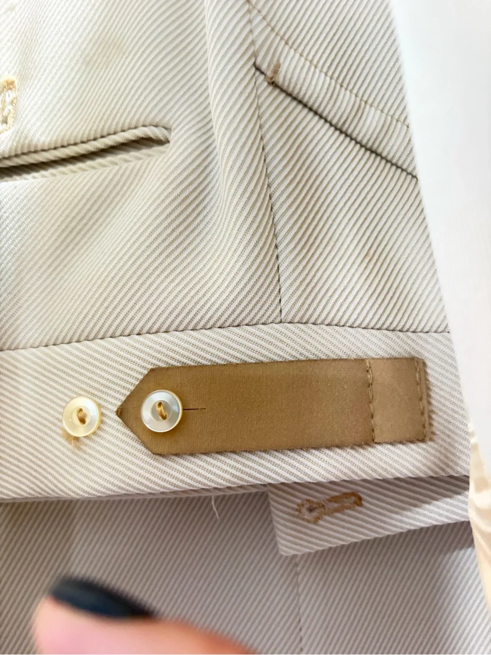 Men's Vintage Cream Single-Breasted Suit with Gold Trim